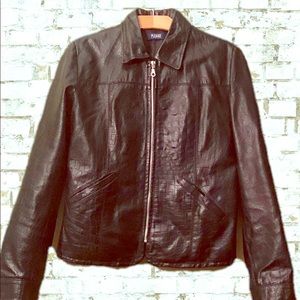 Please | Leather trucker jacket